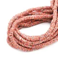 Perles heishi en pâte polymère orange-brun pour bijoux DIY et bracelets faits main - Diamètre 6 mm x épaisseur env. 1 mm, trou env. 1 mm, 40 cm/fil / Café Orange