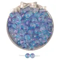 Perles rondes en verre dépoli avec dégradé bleu violet et feuille d'or pour DIY - Dégradé Violet-Bleu