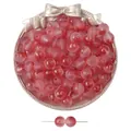 Perles en verre dépoli rose avec feuilles d'or pour la création de bijoux DIY - Rouge Vif Dégradé
