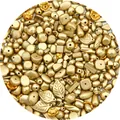 Assorted gold-plated acrylic beads in vintage baroque shapes for DIY jewelry making - Random Mixed 30g/Pack / Matte Gold Series