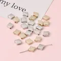 Golden and silver square floral relief beads for DIY jewelry and bracelet making - Rhombus Flower