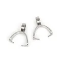 Polished silver stainless steel pendant pinch bails for DIY jewelry necklace making - 2.5x7x9mm Bail Clasp (Vertical Ring) (20 Pieces/Pack)