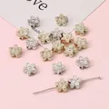 Golden and silver flower-shaped CCB spacers for DIY jewelry making and bracelet crafts - Five-petal Flower