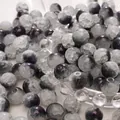 Deep purple and grey mixed cracked glass round beads for DIY jewelry making and crafts - Black Series
