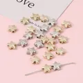 Star shaped CCB plastic beads in gold and silver finish for DIY jewelry making - Starfish