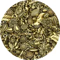 Vintage bronze and gold acrylic DIY charm assortment for necklace and bracelet making - Random Mixed 30g/Pack / Ancient Cyan Series