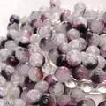 Purple and black crackled glass round beads for DIY handmade jewelry bracelets - Purple Black Mix
