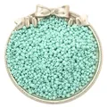 3mm mint green pearlescent glass seed beads for DIY jewelry making in a golden tray - Light Blue-Green