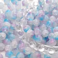 DIY glass beads with crackle texture in white, blue, and purple gradient for bracelets - Blue Purple 1#