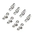 Set of 8 vintage silver alloy spiral hair rings with black dot accents for dreadlocks - Spiral Tube (5 Pieces/Pack, 23x10mm) / Antique Silver