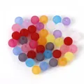 Macro shot of colorful matte acrylic round beads for handmade jewelry DIY projects - Approx. 400 Pcs 6mm (Mixed Colors)