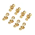 Set of 8 golden spiral alloy hair rings with vintage embossed dots for dreadlocks decor - Spiral Tube (5 Pieces/Pack, 23x10mm) / Antique Gold