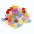 Frosted acrylic round beads in colorful candy tones for DIY bracelet and necklace making - Approx. 48 Pcs 12mm (Mixed Colors)