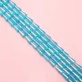Light blue faceted crystal pagoda beads for DIY jewelry with aurora finish - Approx 68 Beads 7x4mm Hole 1mm / Lake Blue