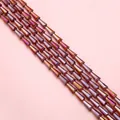 Perles de cristal facettées brun rouge foncé avec revêtement arc-en-ciel AB - Violet