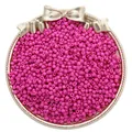 3mm dark pink pearlescent glass seed beads for DIY jewelry making in a decorative tray - Rose Red