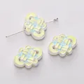 Knot shaped enamel alloy charms in yellow and blue for DIY jewelry and bracelet making - Chinese Knot / 1 Piece (20x15mm)
