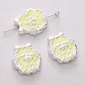 Emaille balletdanseres kralen voor DIY sieraden maken in zilver en lichtblauw - 1 Stuk (18x20mm)