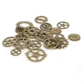 Bronzen tandwielassortiment voor DIY-sieraden en handgemaakte steampunk-creaties - Gemengde Tandwielen (BJI870) / 50g Gewicht / Antiek Brons
