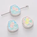 Enamel flower charms in blue and pink for handmade DIY jewelry and necklaces - Tulip / 1 Piece (13x15mm)