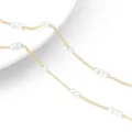 Handmade 14k gold plated chain with white pearls for DIY jewelry making and crafts - 3.0 Pearl 2.0CM Spacing Style / 50cm/Pack / Gold