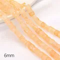 6mm square orange glass beads with ice crackle texture for DIY jewelry making - 6mm / Snow Bud