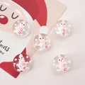 DIY Christmas snowman glass beads with pink hat for handmade bracelets and jewelry making - Pink Scarf Snowman / 19mm (1.5mm Hole) 1 Piece/Pack