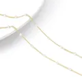 Minimalist 14k gold plated chain with delicate white pearls for DIY jewelry making - 2.0 Pearl 1.0CM Spacing Style / 50cm/Pack / Gold