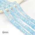 6mm sky blue square crackle glass beads for DIY jewelry making and bracelets - 6mm / Light Blue