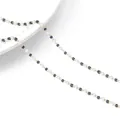 Minimalist 14k gold plated chain with black cylinders and white pearl beads - 2.0 Pearl With 1.7 Black Seed Beads Style / 50cm/Pack / Gold