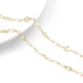 Handmade 14k gold plated chain featuring white pearls and heart zircon crystal charms - 3.2 Pearl With 4mm Heart Zircon Style / 50cm/Pack / Gold