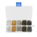 Schmuckset mit Ohrhaken und Biegeringen in verschiedenen Metallfarben in einer 10-Fach Box - Box 8 (10-Gitter Mehrfarbige Ohrringhaken & Biegeringe Set)