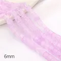 Strand of 6mm purple square glass beads with crackle texture for jewelry making - 6mm / Purple