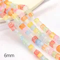 6mm candy colored square crackle glass beads in a colorful mixed assortment for DIY - 6mm / Multicolor