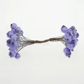 Bacche di Natale artificiali viola ghiacciate con trama di zucchero bianco per il fai da te - Bacca 12mm/Stelo 13cm (1 Mazzo 40 Teste/20 Steli) / Viola Chiaro
