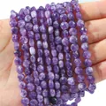 Faceted natural purple amethyst stone beads for DIY jewelry and beaded bracelets - 6mm Diameter 4mm Thickness 1mm Hole 38cm Strand Approx 60 Beads / Amethyst