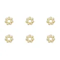 Lot de six perles fleurs flocons dorées 14K pour la création de bijoux DIY - Laminé d'Or 14K (4.5mm/Trou 1.5mm) - 10 Pièces/Paquet