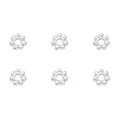 Perles d'espacement fleur argentée en forme de flocon pour la création de bijoux DIY - Plaqué Argent Épais (4.5mm/Trou 1.5mm) - 10 Pièces/Paquet
