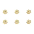 Lot de 6 perles intercalaires flocon de neige en or 14K pour la création de bijoux DIY - Laminé d'Or 14K (4.5mm/Trou 0.8mm) - 10 Pièces/Paquet