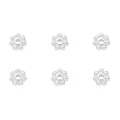 Perles d'espacement flocon de neige en argent pour création de bijoux DIY 14K - Argent Brillant (4.5mm/Trou 0.8mm) - 10 Pièces/Paquet