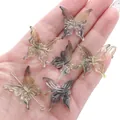 Perles papillons en acrylique transparent avec dégradé jaune et vert pour bijoux DIY - 20 Pièces/Paquet (25x25mm) / Bicolore - Dégradé Jaune