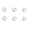 Lot de six perles d'espacement flocon de neige argentées pour bijoux DIY et colliers - Argent Brillant (5.5mm/Trou 1.5mm) - 10 Pièces/Paquet