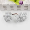 Frosted silver glitter artificial berry stems for Christmas DIY crafts and hair accessories - Berry 12mm/Stem 13cm (1 Bundle 40 Heads/20 Stems) / Silver
