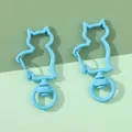 Light blue macaron metal cat lobster clasp for DIY keychain and accessory crafts - Blue