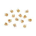 Coprinodi a conchiglia placcati in oro 18K per la creazione di gioielli fai-da-te - Coprinodo laterale (178#) / 3.7x3x6.4mm (50 Pezzi/Confezione) / Placcatura in oro vero 18K