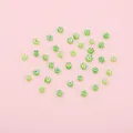 Green handmade five-petal glass flower beads for DIY jewelry and bracelet making - 1 Strand (Approx. 37-45 Pcs, Diameter 4-5mm) / Grass Green