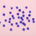Deep blue glass evil eye flower beads for DIY jewelry making and handmade bracelets - 1 Strand (Approx. 37-45 Pcs, Diameter 4-5mm) / Sapphire Blue