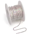 AB crystal rhinestone chain with silver copper base on a spool for DIY jewelry - 1.5mm (1 Meter/Pack) / Silver Base White AB