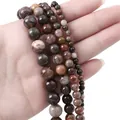 Natural wood jasper round beads in 4mm to 10mm sizes for DIY jewelry making - Small Size / Jasper