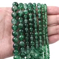 Polished green natural gemstone beads in various sizes for DIY jewelry making - Light Green